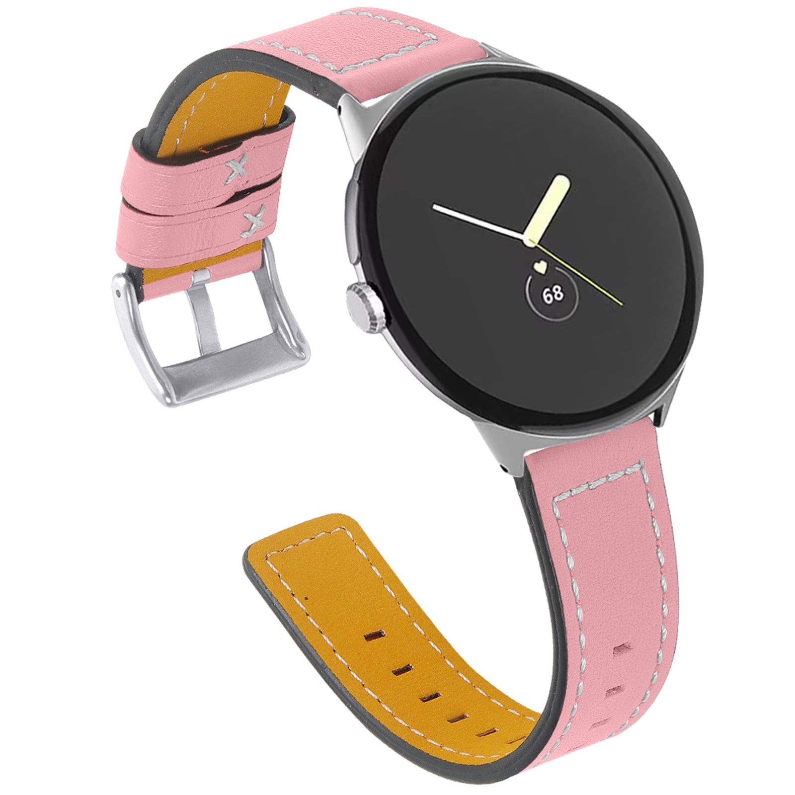 Stitching Watch Band for Google Pixel Watch 2 Pixel Watch Genuine Leather Watch Strap Replacement Part Stitching Watch Band for Google Pixel Watch 2 Pixel Watch Genuine Leather Watch Strap Replacement Part
